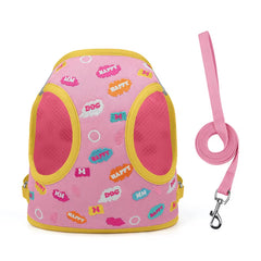 Puppy Dog Reflective Pet Harness and Leash Set for Dog &Cat No Pull Dog Vest Harness with Breathable Mesh Chest Straps