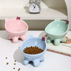 Ceramic Tilted Cat Food Bowl Elevated Cat Bowl Ergonomic Cat Food Dish anti Vomiting Raised Cat Food Bowl Non Slip for Cats Dog