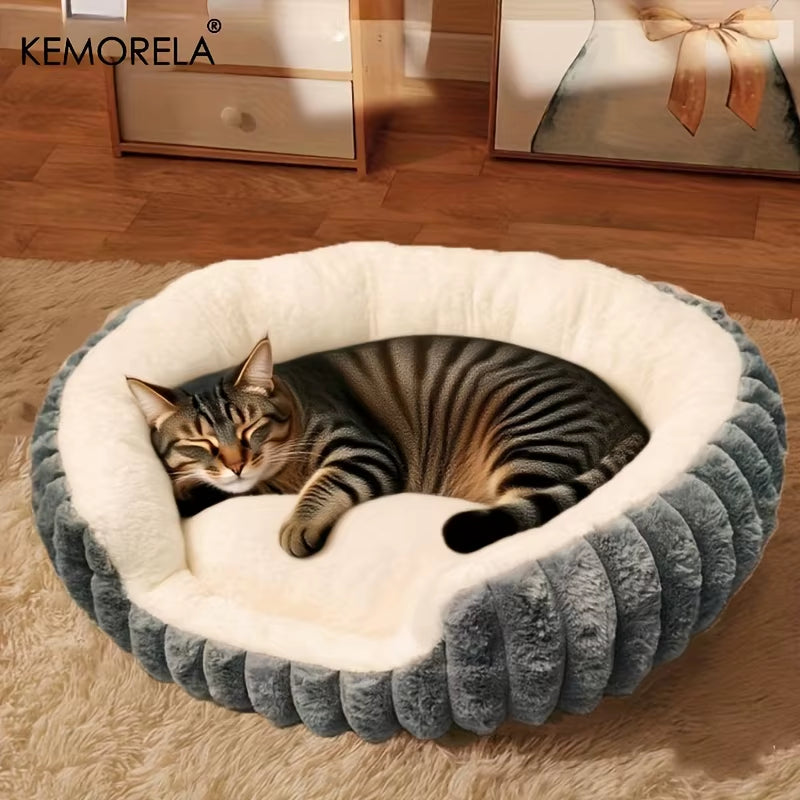 Jumbo Soft Warm Pet Bed - Plush Cozy Sofa with Backrest