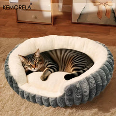 Jumbo Soft Warm Pet Bed - Plush Cozy Sofa with Backrest
