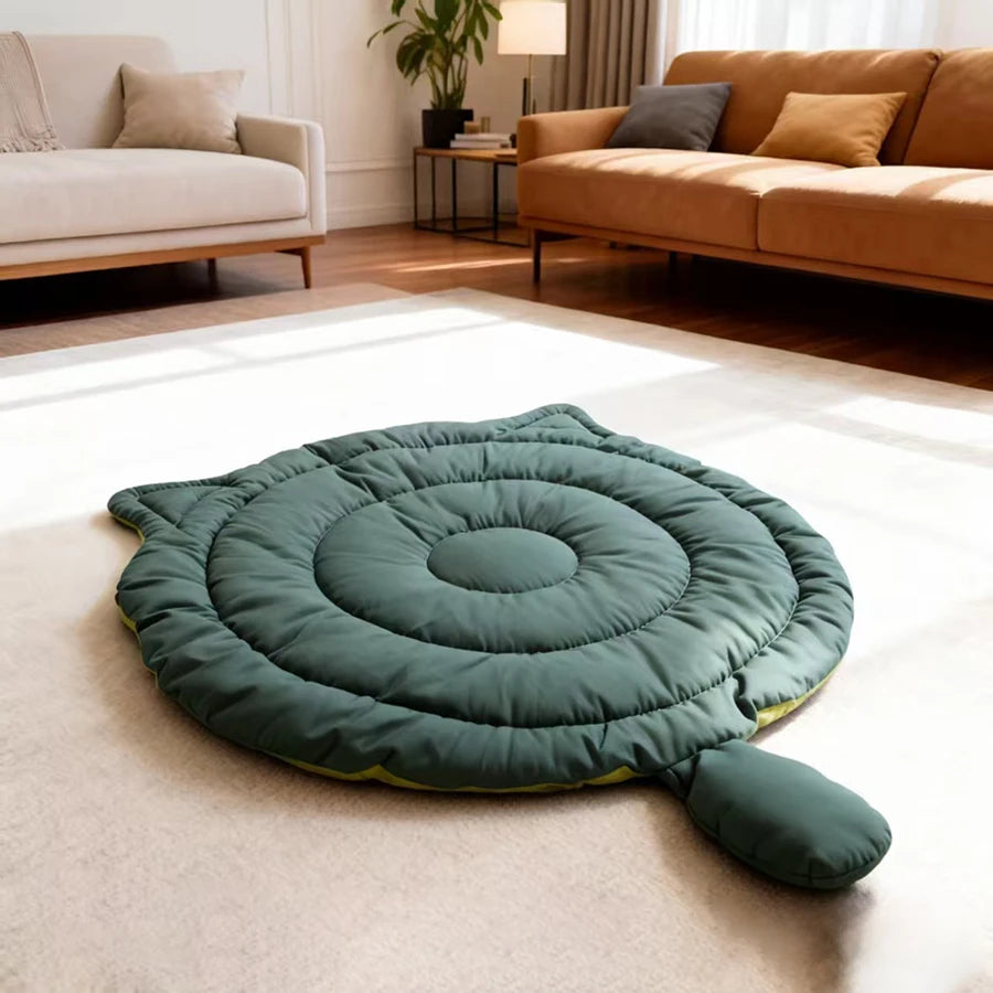 Big Face Cat Style Pet Bed Mat - Breathable All-Season Sleeping Pad for Dogs & Cats - Washable Soft Cushion