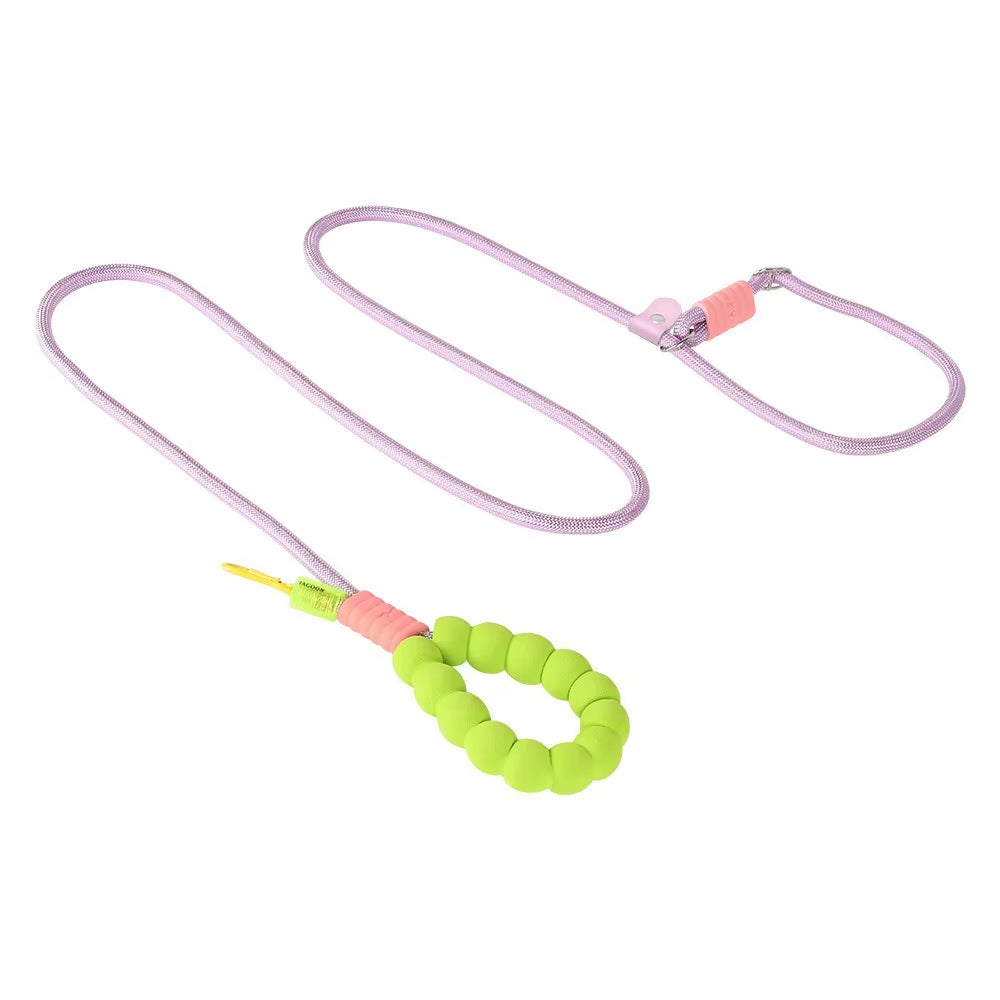 Adjustable Hands-Free P-Rope Type Dog Leash – Cross Body Nylon Rope with Cloud Foam Handle for Walking, Jogging & Training