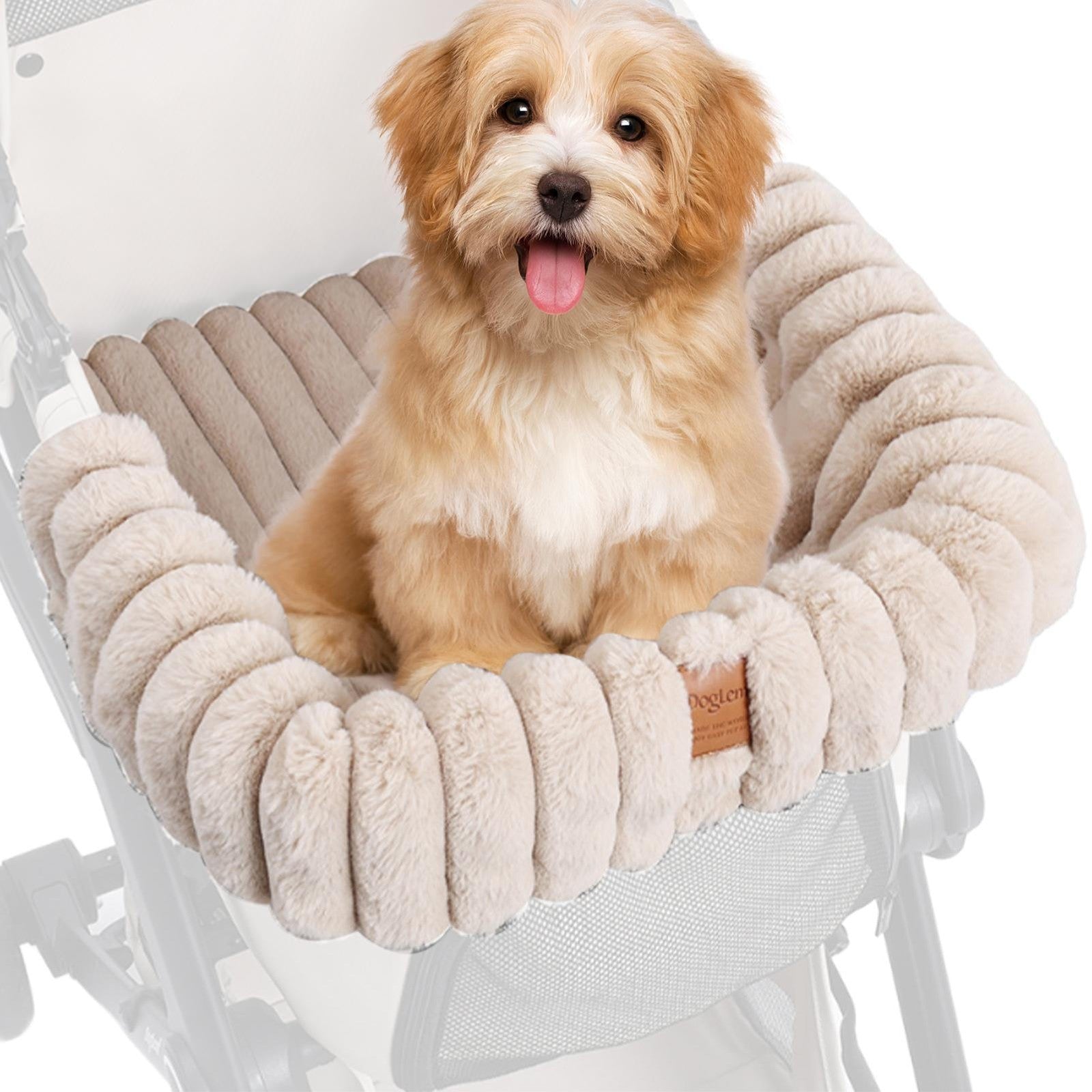 1X Plush Dog Stroller Mat Winter Warm Reusable Pet Stroller Pad/Liner