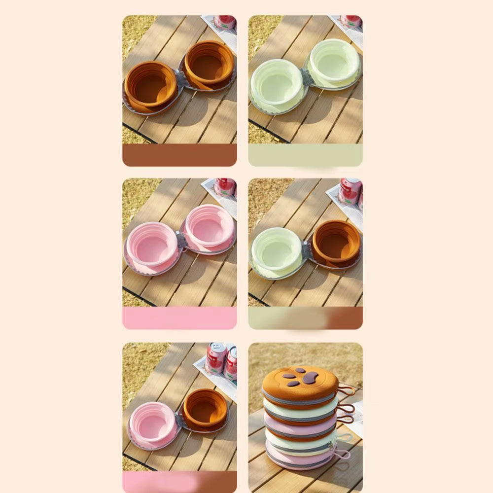 Collapsible Silicone Pet Travel Bowl - Portable Foldable Food & Water Container
