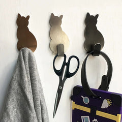 JJYY 2PCS Waterproof Strong Adhesive Hooks for Bathroom Plastic Cat Wall Sticker Wall Door Hanger for Kitchen Towel Hook