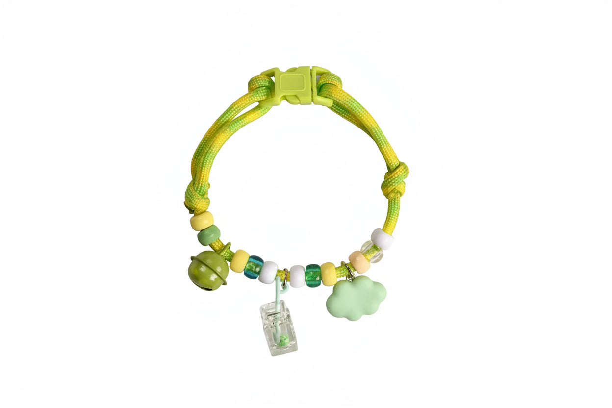 Pet Beaded Necklace Accessories, Skin-Friendly Rope Neck Collar, Dog and Cat Bell Collar to Prevent Getting Lost
