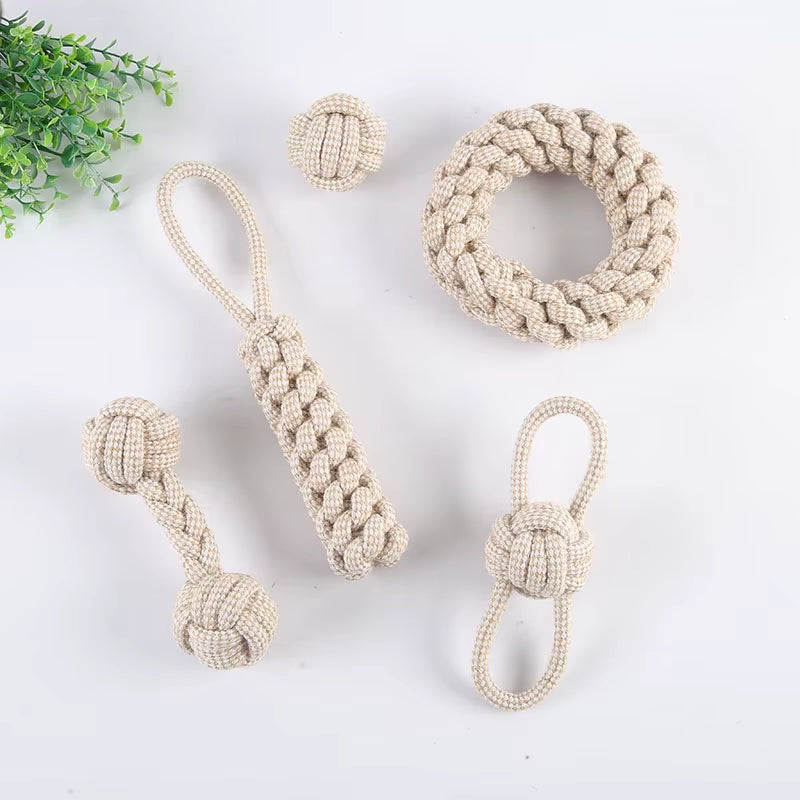 Cotton Rope Dog & Cat Toy Collection - Multi-Shape Dental Chew & Play