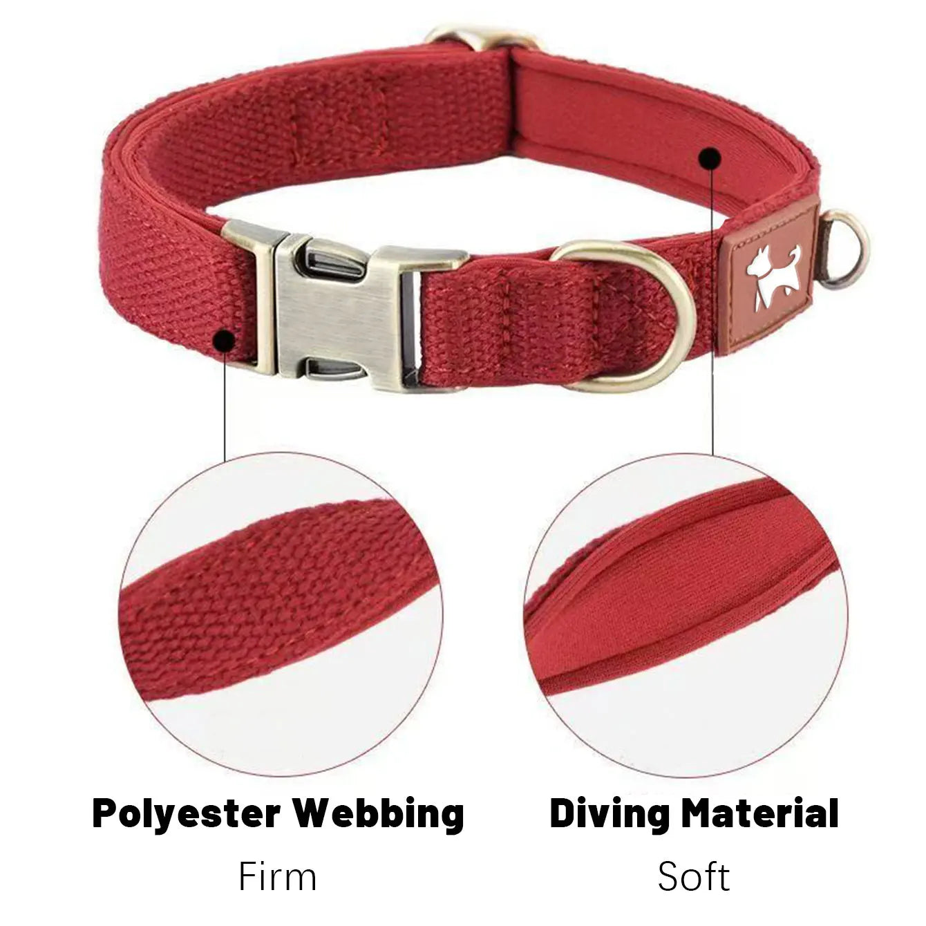 Classic Heavy-Duty Adjustable Dog Collar with Quick-Release Metal Buckle - Durable Everyday Pet Neckband for Medium Breed Dogs