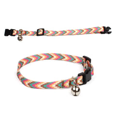 Cute Cats Collar with Bell Adjustable Kitten and Puppy Lead Collars Colorful Printed Fashion Pet Small Dogs Products