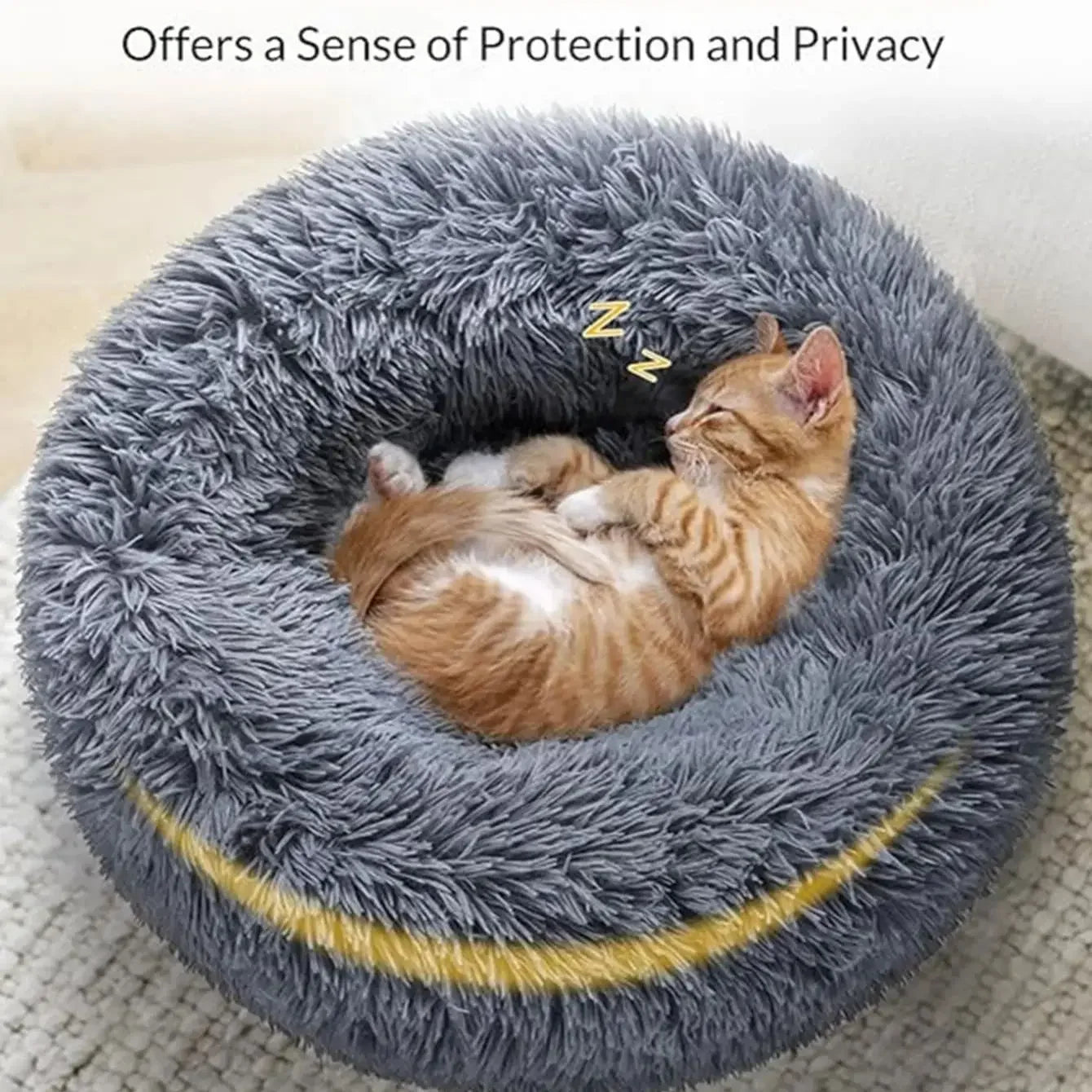 Cats Plush Bed Round - For Soft And Warm Sleep