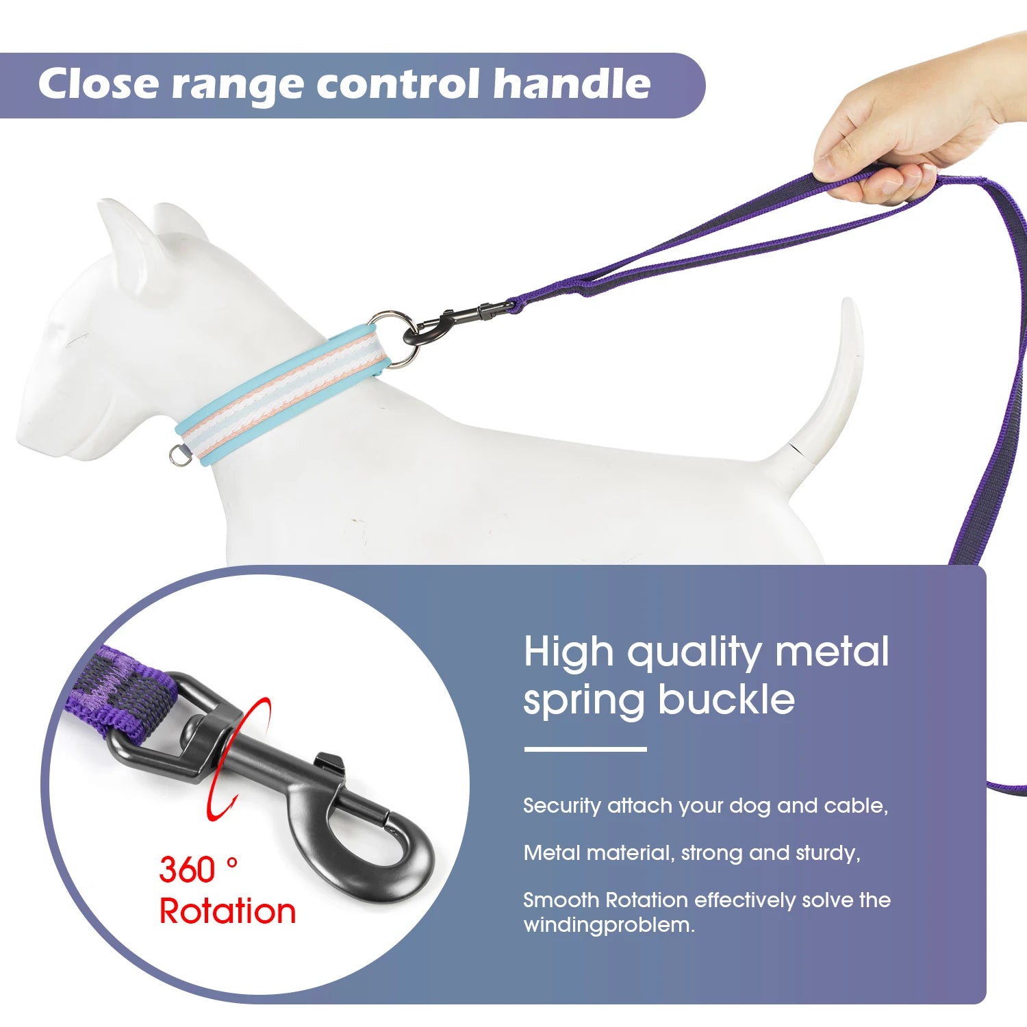 Hands Free Double Handle Dog Leash Adjustable Running Crossbody Leash Waist Belt, Multifunctional for Big Medium Pet Walking