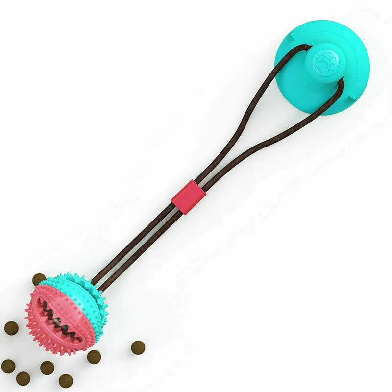 1 Pcs Pet Dog Puppy Molar Bite Toy Tug Rope Ball Chew Toys Tooth Cleaning Suction Cup