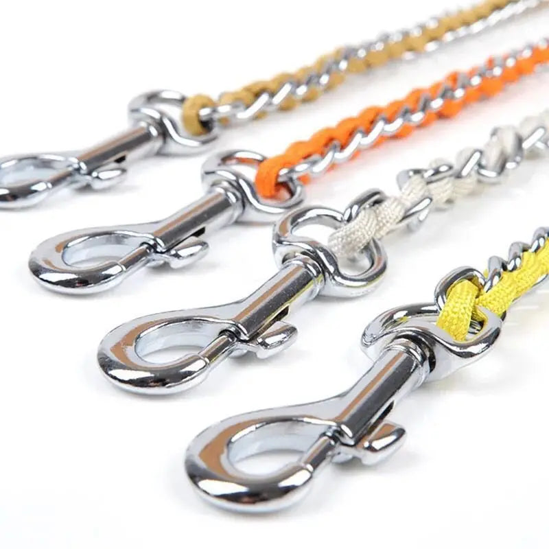 Walking Dog Leash with Continuous Bite Resistance P-Chain P-Shaped Rope Collar anti Bite Break Medium-Sized Large Dog Pet Chain