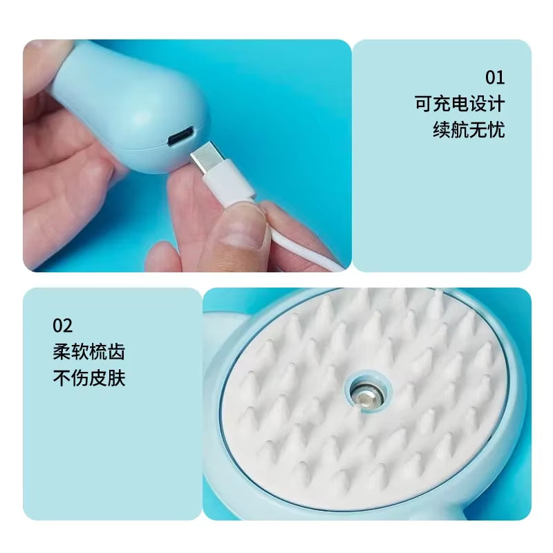 Cross-Border Popular Cat and Dog Pet Spray Massage Comb One-Click Spray Cat Comb Dog Comb Cat Brush Hair Removal Pet Supplies