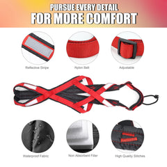 Professional Dog Sledding & Weight Pulling Harness - Reflective Waterproof Skijoring Vest - Heavy-Duty Padded Training Harness for Large Dogs