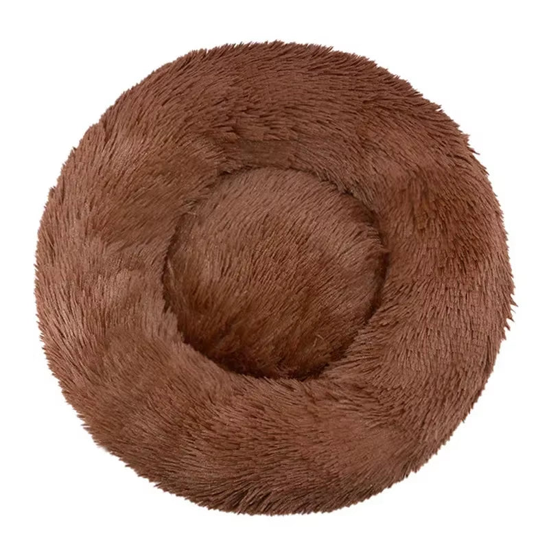 Round Plush Winter Pet Bed - Washable Basket for Small, Medium, and Large Dogs and Cats