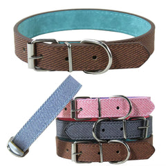 Soft Durable Dog Collar PVC Leather Adjustable Pet Collar for Small Medium Large Dogs Cat Puppy Accessories Chihuahua Brown