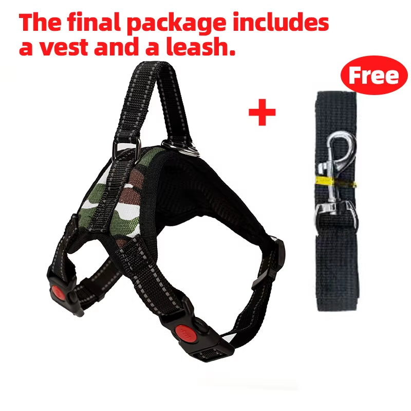 Adjustable Pet Harness with Leash for Dogs and Cats - No-Pull Saddle Vest for Outdoor Walking and Training, Suitable for Small, Medium, and Large Pets