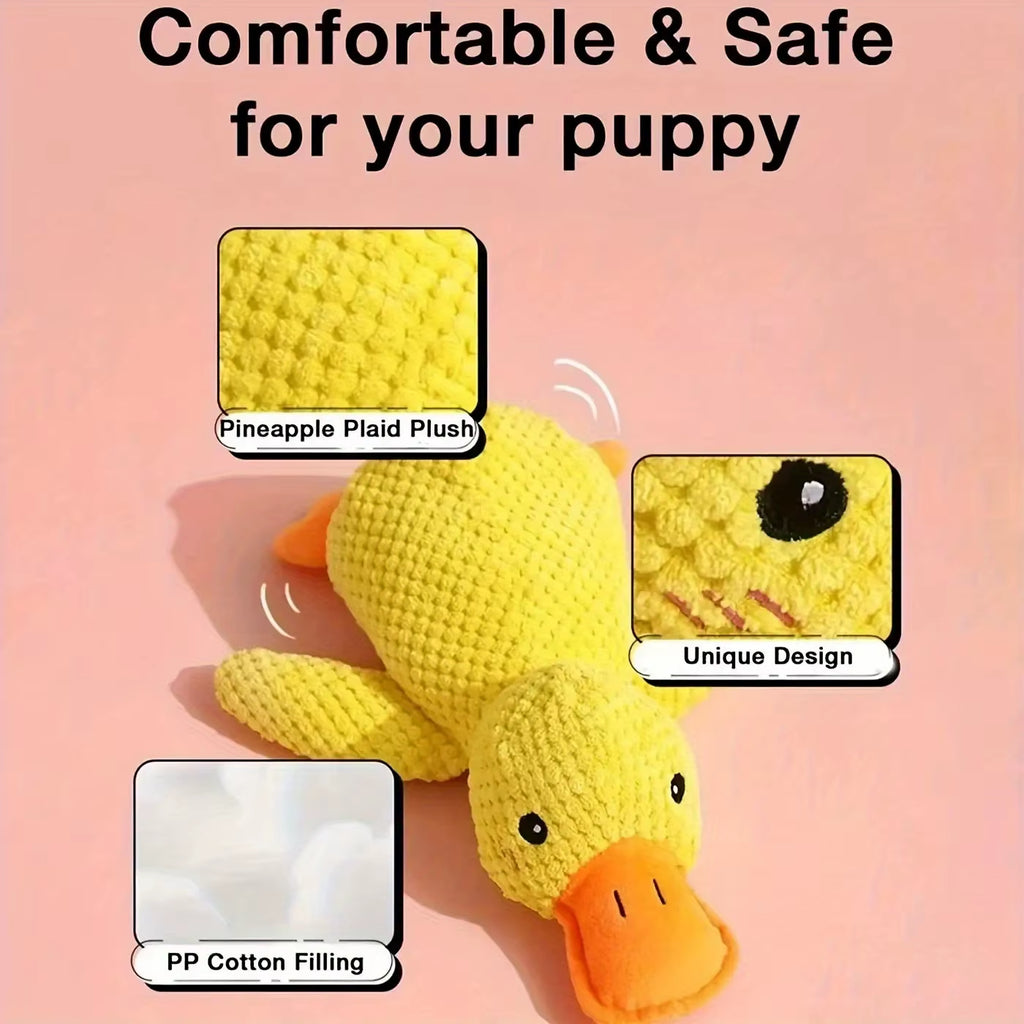 Durable Chew-Resistant Plush Duck Toy for Small Dogs. Perfect for Teething Puppies like Pomeranians & Chihuahuas.