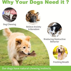 Simulation Beef Fragrance Wood-Composite Dog Bone Toy - S-Shaped Curved Teeth Sharpening Dental Care Stick for Small, Medium, and Large Dogs