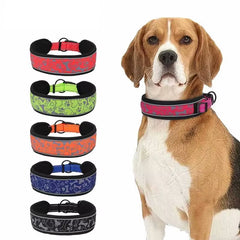 Reflective Dog Collar | Soft Padded Breathable Nylon Adjustable Pet Collar for Training Small, Medium, and Large Pets