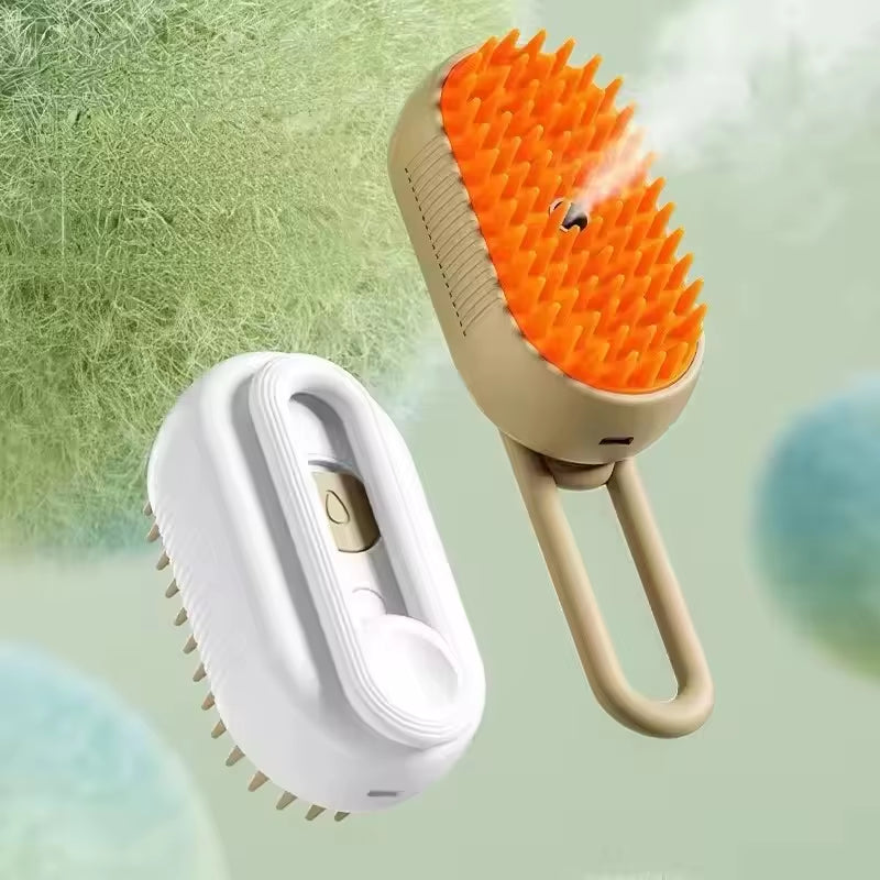3-in-1 Electric Pet Grooming Brush with Steam Spray and Massage Function for Dogs and Cats
