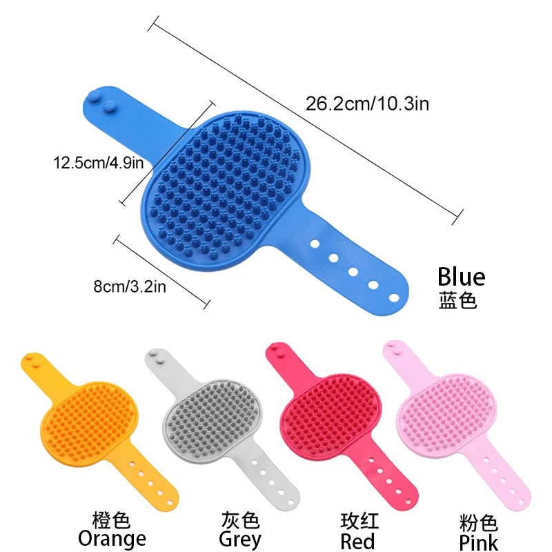 Soft Silicone Pet Bath Brush for Dogs & Cats - Dual-Sided Grooming Massage Tool with Waterproof Design, Removes Loose Hair Durin