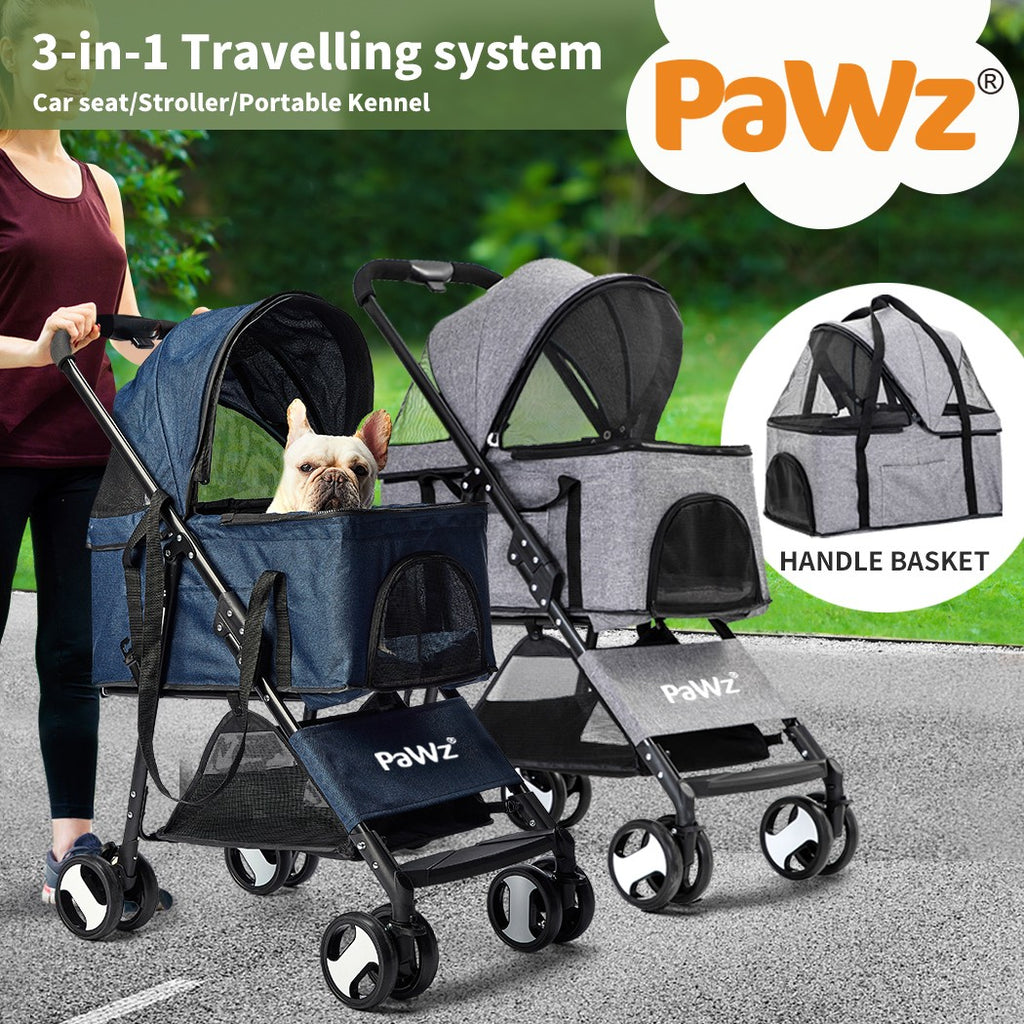 Pawz Pet Stroller Dog Cat Travel Carrier Bicycle Trailer Pram Foldable Pushchair