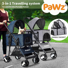 Pawz Pet Stroller Dog Cat Travel Carrier Bicycle Trailer Pram Foldable Pushchair