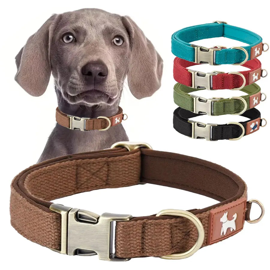 Classic Heavy-Duty Adjustable Dog Collar with Quick-Release Metal Buckle - Durable Everyday Pet Neckband for Medium Breed Dogs