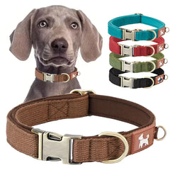 Classic Heavy-Duty Adjustable Dog Collar with Quick-Release Metal Buckle - Durable Everyday Pet Neckband for Medium Breed Dogs