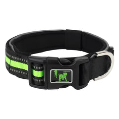 Nylon Padded Dog Collar Soft Adjustable Reflective Pet Collars for Small Medium Large Dogs Training Dog Collar,Black/Orange/Blue