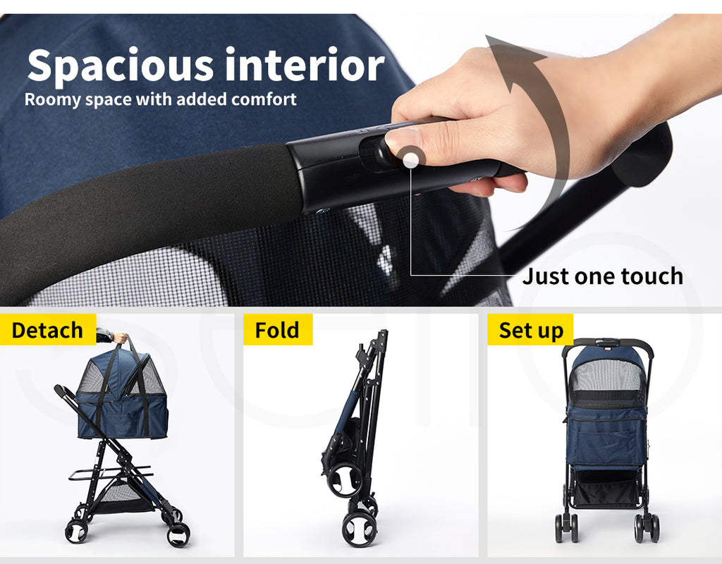 Pawz Pet Stroller Dog Cat Travel Carrier Bicycle Trailer Pram Foldable Pushchair