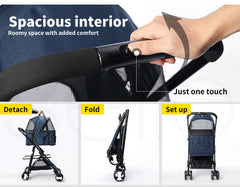 Pawz Pet Stroller Dog Cat Travel Carrier Bicycle Trailer Pram Foldable Pushchair