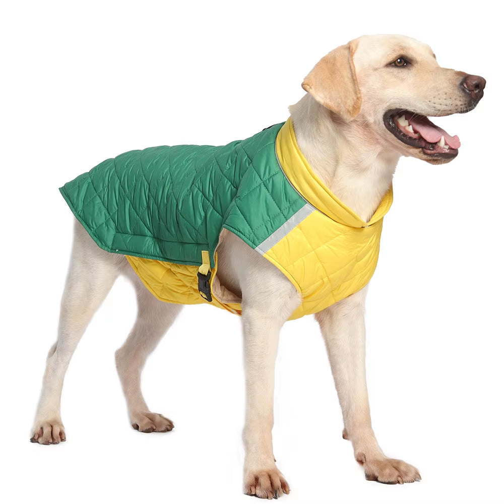 Reflective Labrador Big Dog Coat Jacket Winter Warm Pet Clothes for Medium Large Dogs Pitbull Golden Retriever Mascotas Clothing