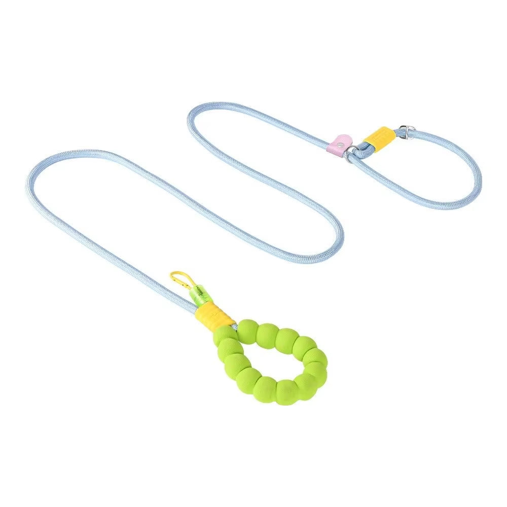 Adjustable Hands-Free P-Rope Type Dog Leash – Cross Body Nylon Rope with Cloud Foam Handle for Walking, Jogging & Training