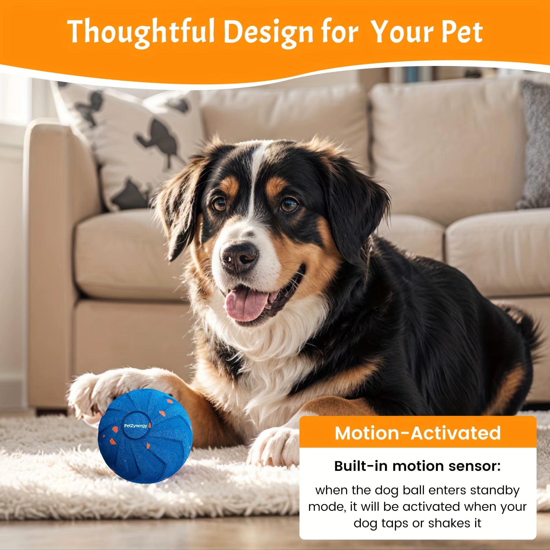 Intelligent Interactive Dog Toy, with Automatic Movement,Bouncing and Rotating Functions,A Rolling Ball for Medium to Large Dogs