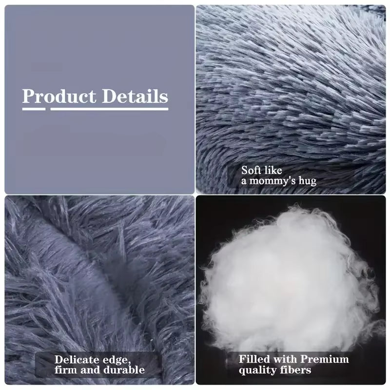 Round Plush Winter Pet Bed - Washable Basket for Small, Medium, and Large Dogs and Cats