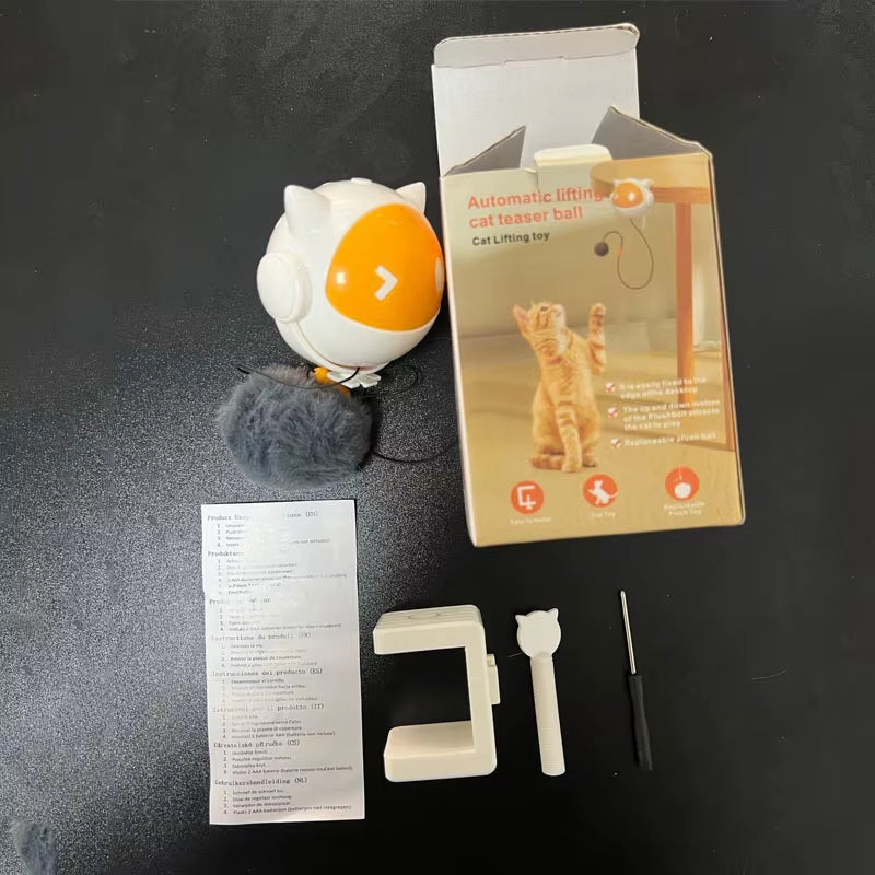 Automatic Lifting Cat Toy Ball Interactive Electric Pet Toy Self Moving Hair Ball Fun Hilarious Cat Balls Toys Pet Supplies
