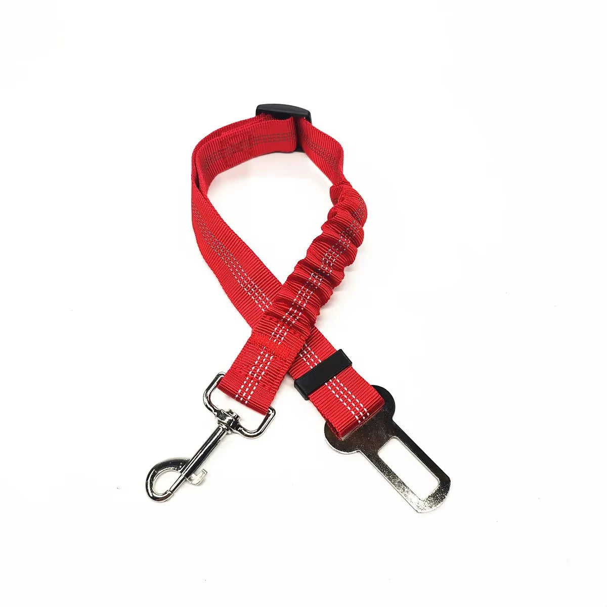 Adjustable Reflective Dog Car Seat Belt Harness with Cushioning and Elasticity for Safe Travel