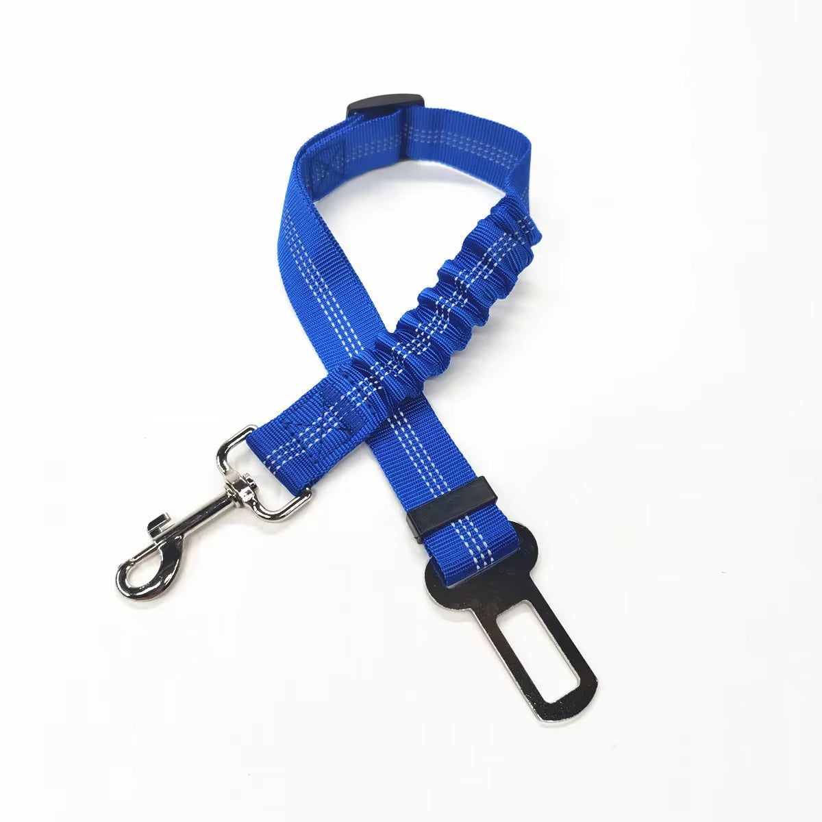 Adjustable Reflective Dog Car Seat Belt Harness with Cushioning and Elasticity for Safe Travel