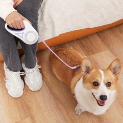 Nylon Retractable Dog Leash Non-Slip Handle 3 Meters Pet Traction Rope Anti-Escape with LED Flashlight Pet Walking Leads