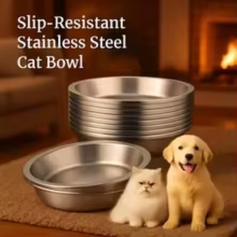 Slip-Resistant Stainless Steel Bowl Set – Low-Profile