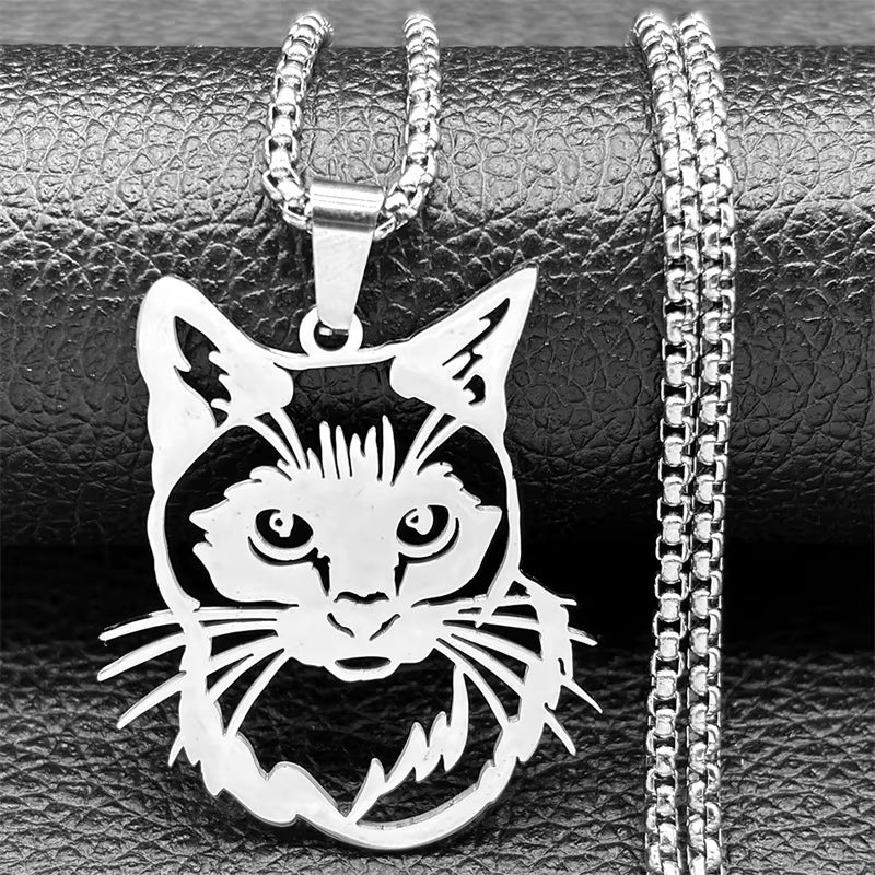 Ragdoll Cat Necklace for Pet Lovers - Stainless Steel Chain Jewelry in Gold and Silver Colors