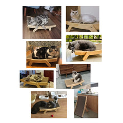Cat Scratcher Board Wooden Frame - Convertible Design 