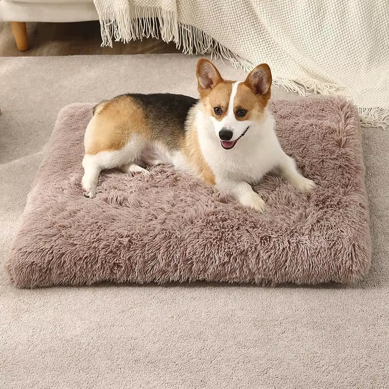 Premium Plush Washable Pet Bed Mat for Cats and Dogs - Thick and Cozy Cushion for Medium to Large Pets