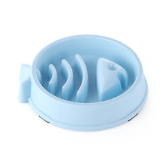 Pacific Azure blue fish-shaped interior slow feeder bowl for preventing dog choking.