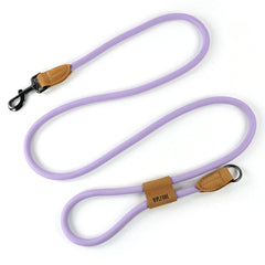 A vibrant amethyst royal purple hands-free pet lead system showcasing its high-temperature resistant solid nylon-polyester matrix weave.