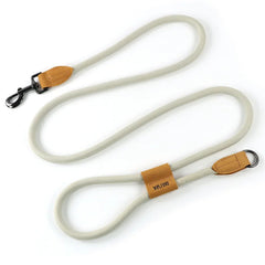 An adjustable arctic slate grey hands-free running dog leash set displaying the 1.8-meter polyester blend lead attached to a matching secure waist chain belt.