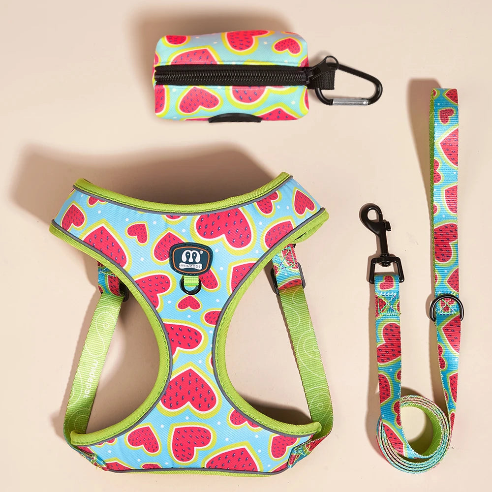 High Quality Dog Harnes Leash with Poop Bag Holder Suitable for Walking Dogs Factory Direct Sales